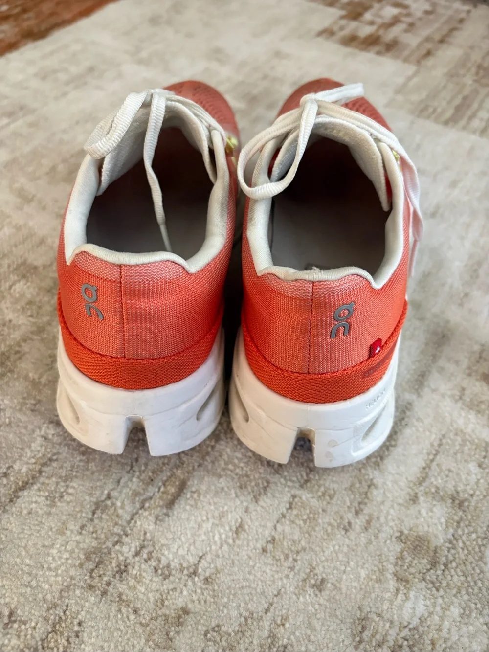 On Running Womens Cloudeclipse Flame/Ivory Orange Athletic Running Shoes